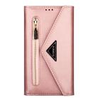 For Huawei P30 Lite Skin Feel Zipper Horizontal Flip Leather Case with Holder & Card Slots & Photo Frame & Lanyard & Long Rope(Rose Gold) - 1