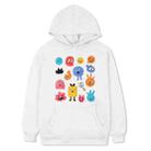 Cute Monsters Printed Fleece Hooded Sweatshirt Print On Your Demand, Size:L(White) - 1