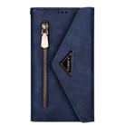 For Huawei P40 Lite Skin Feel Zipper Horizontal Flip Leather Case with Holder & Card Slots & Photo Frame & Lanyard & Long Rope(Blue) - 2
