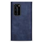 For Huawei P40 Pro Skin Feel Zipper Horizontal Flip Leather Case with Holder & Card Slots & Photo Frame & Lanyard & Long Rope(Blue) - 3