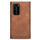 For Huawei P40 Pro Skin Feel Zipper Horizontal Flip Leather Case with Holder & Card Slots & Photo Frame & Lanyard & Long Rope(Brown) - 3