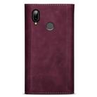 For Huawei P20 Lite Skin Feel Zipper Horizontal Flip Leather Case with Holder & Card Slots & Photo Frame & Lanyard & Long Rope(Wine Red) - 3