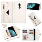 For Huawei Mate 20 Lite / Maimang 7 Skin Feel Zipper Horizontal Flip Leather Case with Holder & Card Slots & Photo Frame & Lanyard & Long Rope(White) - 1