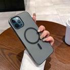 For iPhone 12 Pro Max Ice Fog MagSafe PC Phone Case(Transparent Black) - 1