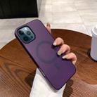 For iPhone 12 Pro Max Ice Fog MagSafe PC Phone Case(Transparent Purple) - 1