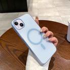 For iPhone 14 Plus Ice Fog MagSafe PC Phone Case(Transparent Blue) - 1