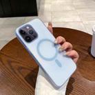For iPhone 14 Pro Max Ice Fog MagSafe PC Phone Case(Transparent Blue) - 1