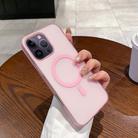 For iPhone 14 Pro Max Ice Fog MagSafe PC Phone Case(Transparent Pink) - 1