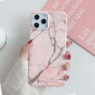 For iPhone 12 / 12 Pro Gilding Marble Pattern Soft TPU Protective Case(Pink) - 2