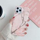 For iPhone 12 Pro Max Gilding Marble Pattern Soft TPU Protective Case(Pink) - 1