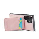 For Samsung Galaxy S25 Ultra 5G Fierre Shann FS-023 Crazy Horse Card Holder Back Cover PU Phone Case(Pink) - 3
