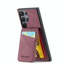 For Samsung Galaxy S25 Ultra 5G Fierre Shann FS-023 Crazy Horse Card Holder Back Cover PU Phone Case(Wine Red) - 3