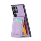 For Samsung Galaxy S25 Ultra 5G Fierre Shann FS-023 Crazy Horse Card Holder Back Cover PU Phone Case(Purple) - 3