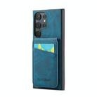For Samsung Galaxy S25 Ultra 5G Fierre Shann FS-023 Crazy Horse Card Holder Back Cover PU Phone Case(Blue) - 2