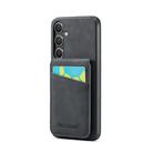 For Samsung Galaxy S25+ 5G Fierre Shann FS-023 Crazy Horse Card Holder Back Cover PU Phone Case(Black) - 1