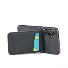 For Samsung Galaxy S25+ 5G Fierre Shann FS-023 Crazy Horse Card Holder Back Cover PU Phone Case(Black) - 3