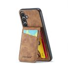 For Samsung Galaxy S25+ 5G Fierre Shann FS-023 Crazy Horse Card Holder Back Cover PU Phone Case(Brown) - 2