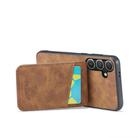 For Samsung Galaxy S25+ 5G Fierre Shann FS-023 Crazy Horse Card Holder Back Cover PU Phone Case(Brown) - 3