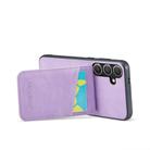 For Samsung Galaxy S25+ 5G Fierre Shann FS-023 Crazy Horse Card Holder Back Cover PU Phone Case(Purple) - 3