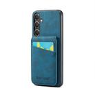 For Samsung Galaxy S25+ 5G Fierre Shann FS-023 Crazy Horse Card Holder Back Cover PU Phone Case(Blue) - 1