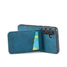 For Samsung Galaxy S25+ 5G Fierre Shann FS-023 Crazy Horse Card Holder Back Cover PU Phone Case(Blue) - 3