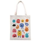 Cute Monsters Printed Canvas Handbag Digital Print On Your Demand, Size:40x35cm(Beige) - 1
