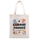 Current Trends Printed Canvas Handbag Digital Print On Your Demand, Size:25x20cm(Beige) - 1