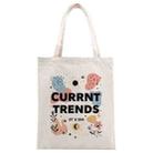 Current Trends Printed Canvas Handbag Digital Print On Your Demand, Size:30x25cm(Beige) - 1