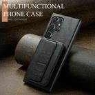 For Samsung Galaxy S25 Ultra 5G Fierre Shann FS-024 Oil Wax Cow Leather Card Holder Back Phone Case(Black) - 2