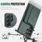 For Samsung Galaxy S25 Ultra 5G Fierre Shann FS-024 Oil Wax Cow Leather Card Holder Back Phone Case(Green) - 3