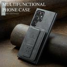 For Samsung Galaxy S25 Ultra 5G Fierre Shann FS-024 Oil Wax Cow Leather Card Holder Back Phone Case(Grey) - 2