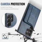 For Samsung Galaxy S25 Ultra 5G Fierre Shann FS-024 Oil Wax Cow Leather Card Holder Back Phone Case(Blue) - 3