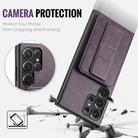 For Samsung Galaxy S25 Ultra 5G Fierre Shann FS-024 Oil Wax Cow Leather Card Holder Back Phone Case(Purple) - 3