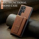 For Samsung Galaxy S25 Ultra 5G Fierre Shann FS-024 Oil Wax Cow Leather Card Holder Back Phone Case(Brown) - 2