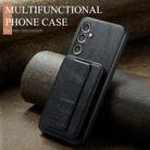 For Samsung Galaxy S25 5G Fierre Shann FS-024 Oil Wax Cow Leather Card Holder Back Phone Case(Black) - 2