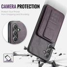 For Samsung Galaxy S25 5G Fierre Shann FS-024 Oil Wax Cow Leather Card Holder Back Phone Case(Purple) - 3