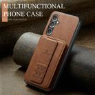 For Samsung Galaxy S25 5G Fierre Shann FS-024 Oil Wax Cow Leather Card Holder Back Phone Case(Brown) - 2