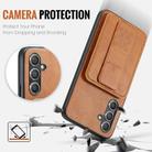 For Samsung Galaxy S25 5G Fierre Shann FS-024 Oil Wax Cow Leather Card Holder Back Phone Case(Brown) - 3