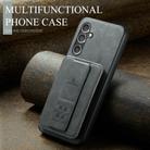 For Samsung Galaxy S25+ 5G Fierre Shann FS-024 Oil Wax Cow Leather Card Holder Back Phone Case(Grey) - 2