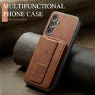 For Samsung Galaxy S25+ 5G Fierre Shann FS-024 Oil Wax Cow Leather Card Holder Back Phone Case(Brown) - 2