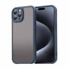 For iPhone 15 Pro Max Fan Dun Series TPU Hybrid PC Frosted Phone Case(Blue) - 1