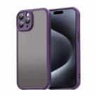 For iPhone 15 Pro Max Fan Dun Series TPU Hybrid PC Frosted Phone Case(Purple) - 1