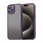 For iPhone 15 Pro Fan Dun Series TPU Hybrid PC Frosted Phone Case(Purple) - 1