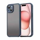 For iPhone 15 Fan Dun Series TPU Hybrid PC Frosted Phone Case(Blue) - 1
