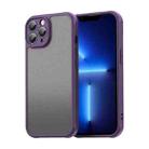 For iPhone 13 Pro Fan Dun Series TPU Hybrid PC Frosted Phone Case(Purple) - 1