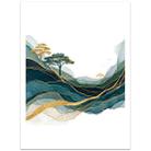Golden Mountains Frameless Canvas Decorative Painting Print On Your Demand, Size:13x18cm - 1