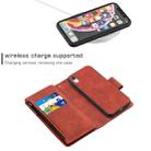 For iPhone XR Skin Feel Detachable Magnetic Zipper Horizontal Flip PU Leather Case with Multi-Card Slots & Holder & Wallet & Photo Frame & Lanyard(Brown) - 3