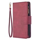 For iPhone XR Skin Feel Detachable Magnetic Zipper Horizontal Flip PU Leather Case with Multi-Card Slots & Holder & Wallet & Photo Frame & Lanyard(Red) - 2