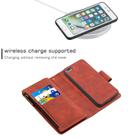 For iPhone 8 Plus Skin Feel Detachable Magnetic Zipper Horizontal Flip PU Leather Case with Multi-Card Slots & Holder & Wallet & Photo Frame & Lanyard(Brown) - 3