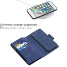 For iPhone 8 Plus Skin Feel Detachable Magnetic Zipper Horizontal Flip PU Leather Case with Multi-Card Slots & Holder & Wallet & Photo Frame & Lanyard(Blue) - 3